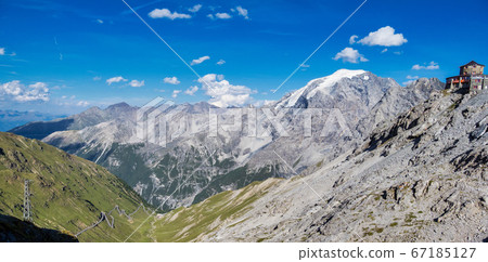 Italy, Stelvio National Park. Famous road to 67185127