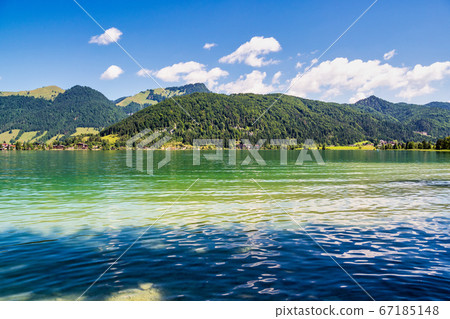 Lake Walchsee near Koessen at the Wilder and 67185148
