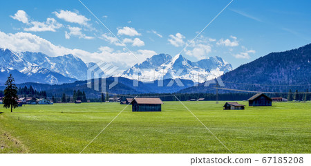 Wetterstein mountains. View from Wallgau, Bavaria, Wetterstein mountains. View from Wallgau, Bavaria, 67185208
