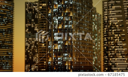 Skyscrapper in the business quarter in the night Skyscrapper in the business quarter in the night 67185475