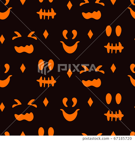 Faces Halloween seamless pattern fabric vector - Stock Illustration ...