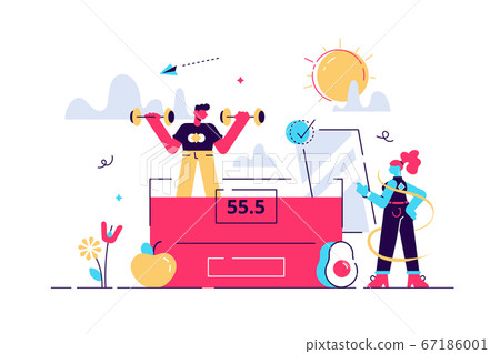 Weight and fat loss vector illustration. Weight and fat loss vector illustration. 67186001