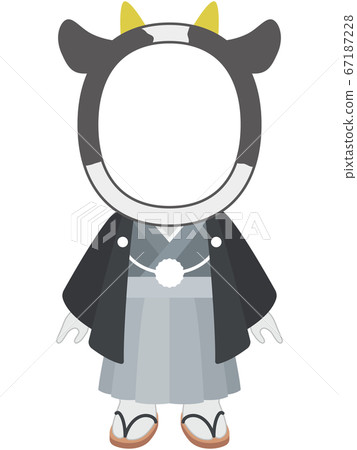 Crested Hakama cow face panel Crested Hakama cow face panel 67187228