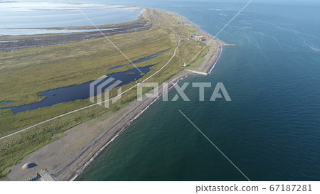 Notsuke Peninsula drone aerial view Notsuke Peninsula drone aerial view 67187281