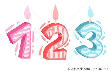 Birthday Number Candle as Festive Cake Decoration Element Vector Illustration Birthday Number Candle as Festive Cake Decoration Element Vector Illustration 67187954