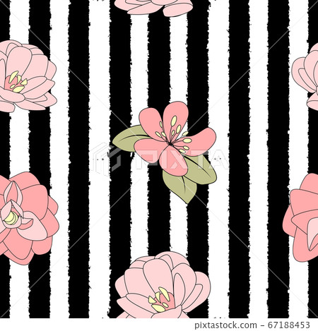 Hand drawn flower seamless pattern background. - Stock Illustration ...