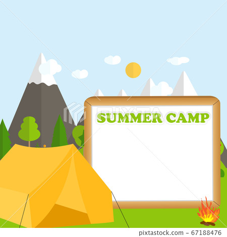 Flat cartoon style illustration nature landscape Flat cartoon style illustration nature landscape 67188476