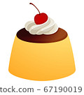 Pudding Vector Illustration｜Caramel custard pudding 67190019