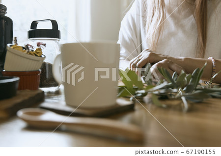 Woman break time in the room Woman break time in the room 67190155