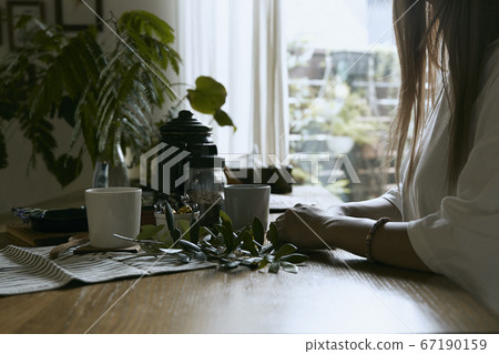 Woman break time in the room Woman break time in the room 67190159