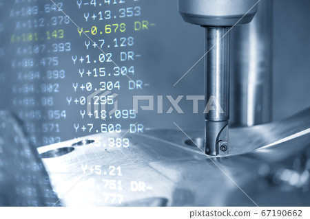 The abstract scene of CNC milling machine. 67190662