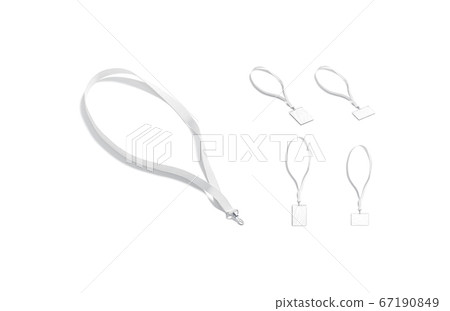 Blank white lanyard with name card mockup, different views Blank white lanyard with name card mockup, different views 67190849