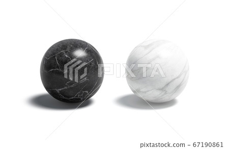 Blank marble black and white ball mockup set Blank marble black and white ball mockup set 67190861