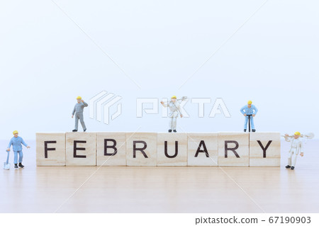 February words with Miniature people worker February words with Miniature people worker 67190903
