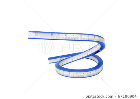 Flexible curve ruler on a white background Flexible curve ruler on a white background 67190904