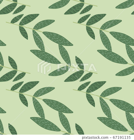 Hand drawn herbal seamless pattern with green 67191135