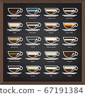 vector collection: cafe icons on board with coffee menu 67191384