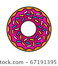 vector illustration of colored realistic donut on white background 67191395