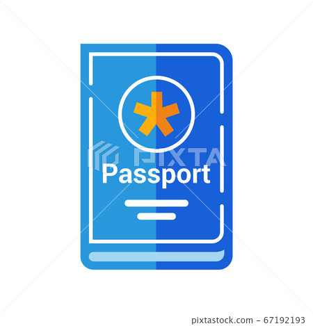 blue passport of a citizen of the country. flat vector illustration. 67192193