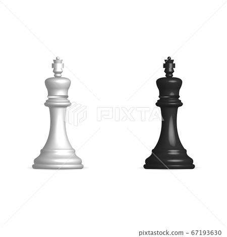 Black and white chess piece king, vector 67193630