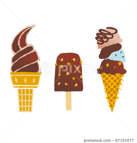 Ice cream set_chocolate ice bar_soft ice cream_hand dip ice Ice cream set_chocolate ice bar_soft ice cream_hand dip ice 67193877
