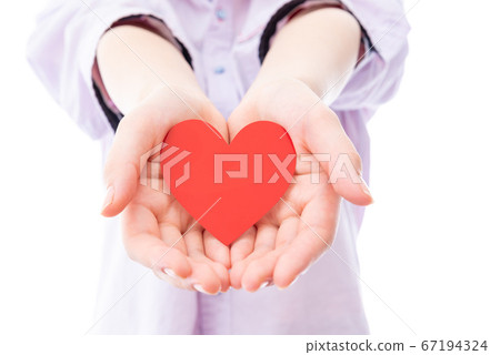 Hand holding a heart 67194324