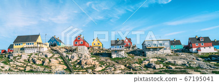 Greenland view of Ilulissat City and icefjord. Tourist destination in the actic 67195041