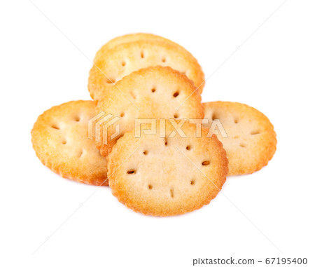 Cracker isolated on white background. Dry cracker 67195400