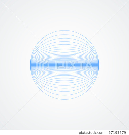 Vector shiny sphere.circle with blue lines in blue on a white background 67195579