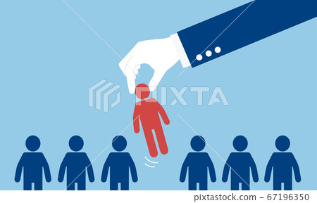 Restructuring businessmen, image of staff reduction, vector illustration Restructuring businessmen, image of staff reduction, vector illustration 67196350
