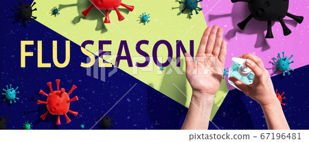 Flu Season theme with person washing their hands Flu Season theme with person washing their hands 67196481