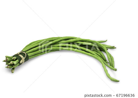 Raw organic yard long bean in rustic bundle on 67196636