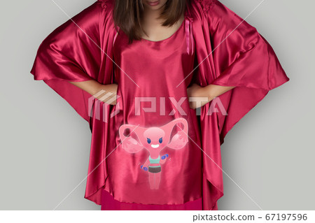 Cartoon illustration of the strong uterus Cartoon illustration of the strong uterus 67197596