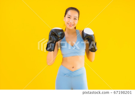 Portrait beautiful young asian woman wear sportwear Portrait beautiful young asian woman wear sportwear 67198201
