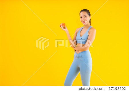 Portrait beautiful young asian woman wear sportwear ready for exercise Portrait beautiful young asian woman wear sportwear ready for exercise 67198202
