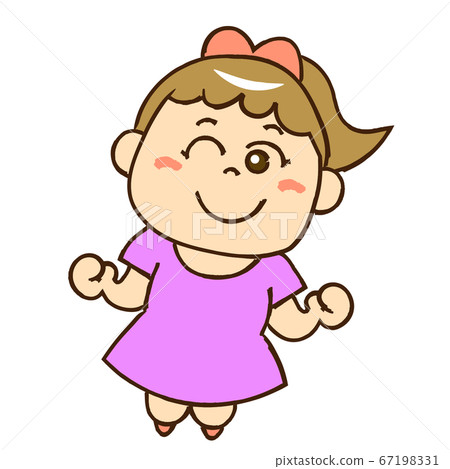 Girl jumping with a smile ① - Stock Illustration [67198331] - PIXTA
