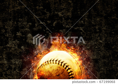 Burning baseball ball Burning baseball ball 67199068