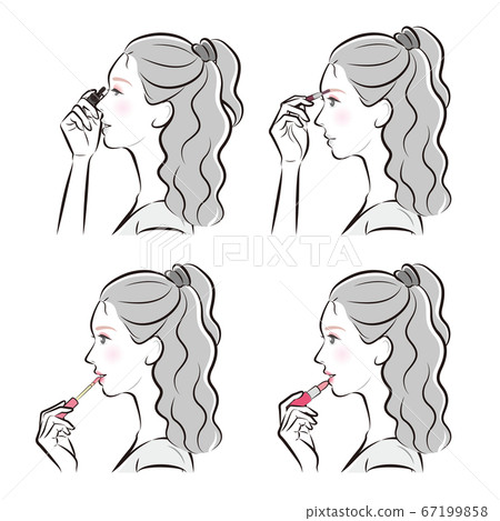 Illustration of a woman doing makeup Illustration of a woman doing makeup 67199858