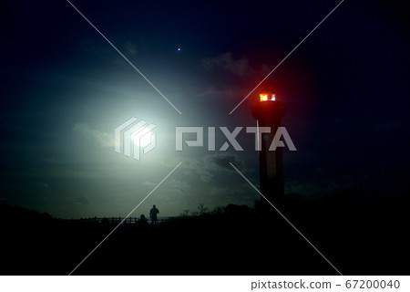 Miyakojima / Higashi Heian Nasaki Lighthouse and Moon 67200040