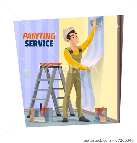House renovation and repair service worker vector 67200346