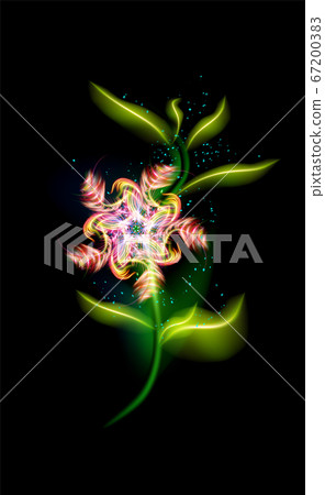 Red colorful glowing flower. Beautiful trendy 67200383