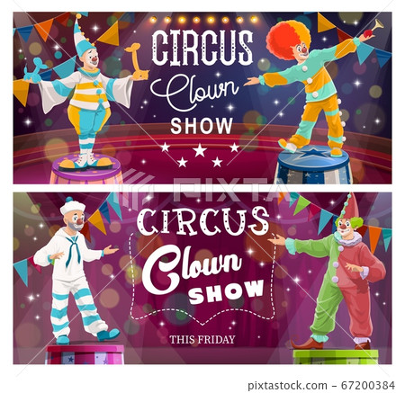 Clowns on Big Top Circus arena cartoon vector 67200384