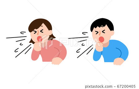 Coughing Man Woman - Stock Illustration [67200405] - Pixta