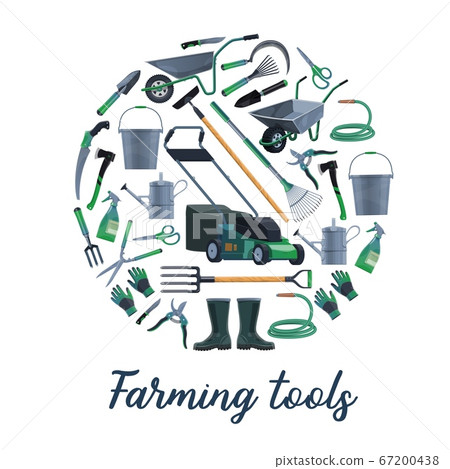 Farming and gardening tools vector set 67200438
