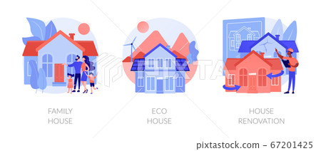 Private property and construction service abstract concept vector illustrations. Private property and construction service abstract concept vector illustrations. 67201425
