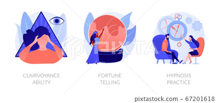 Alternative spiritual practices abstract concept vector illustrations. 67201618