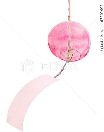 風鈴在風中搖曳02摳圖白色背景現實例證紅色 67201905