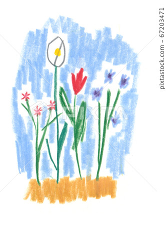 Flowers drawn with colored pencils 67203471