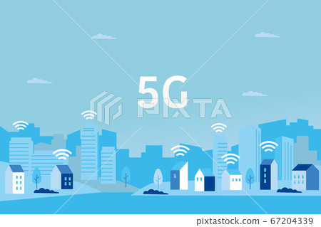 5G network and smart city - Stock Illustration [67204339] - PIXTA