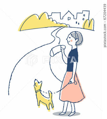 Woman taking off mask outdoors 67204439